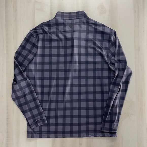 PINS & ACES golf work pullover quarter zip plaid printed jacket XXL gray black - Picture 4 of 5